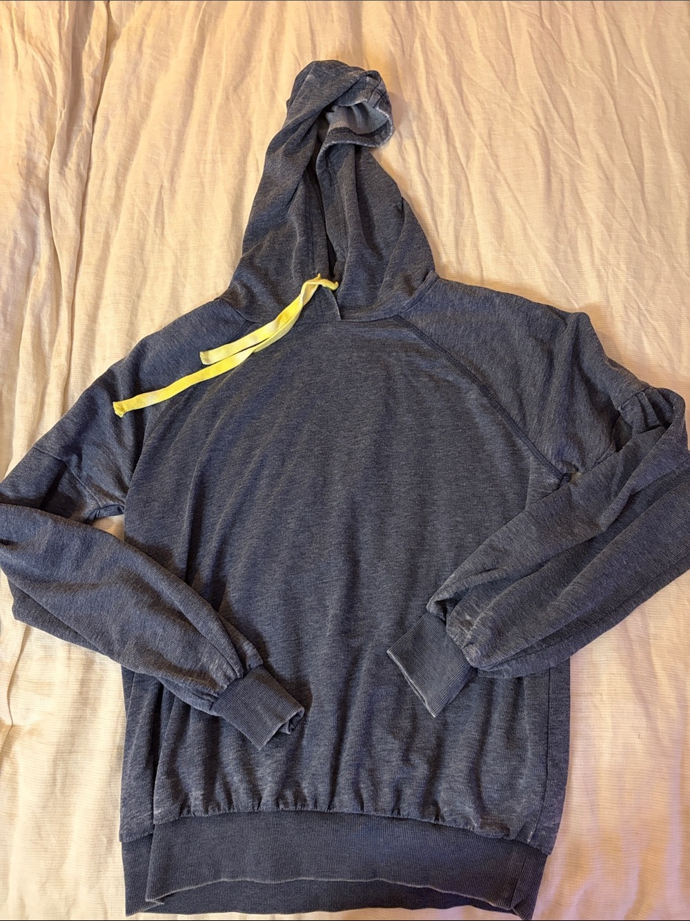 Grey State Navy Hoodie with Yellow Drawcord
